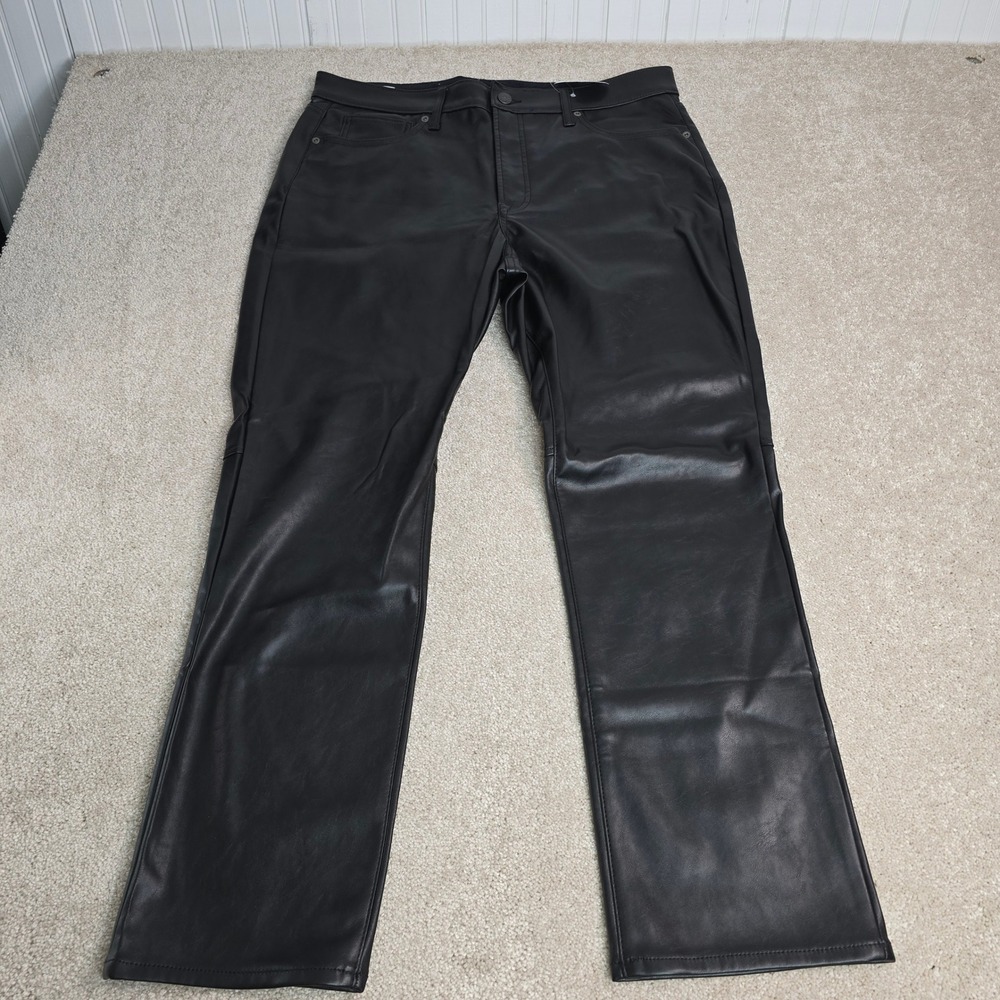 Gap Vintage Slim High Rise Faux Leather Pants Black 16R 406629-00-1 NWT Womens